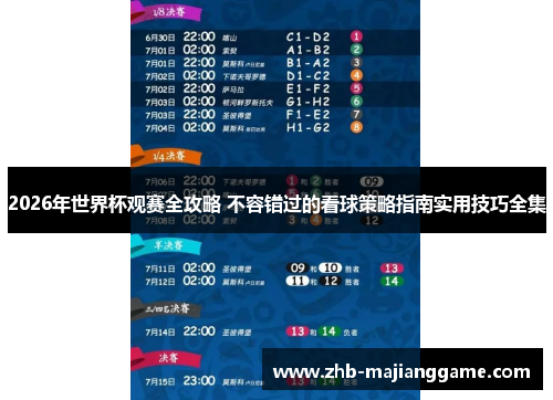 2026年世界杯观赛全攻略 不容错过的看球策略指南实用技巧全集